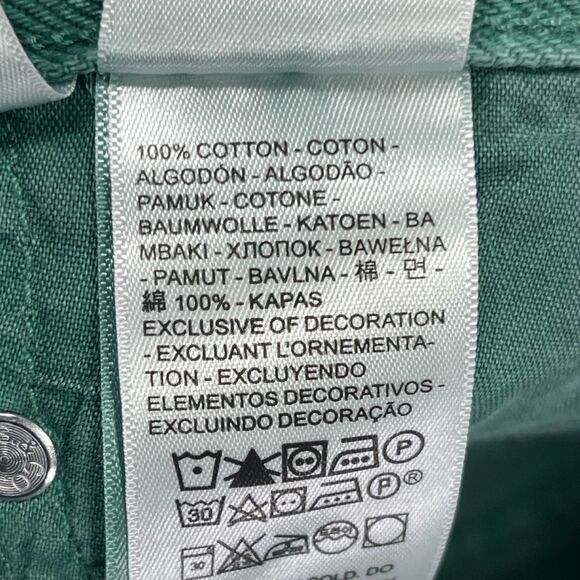 Levis 501 Crop Jeans Womens 28x26 Green Denim Cotton Rare Straight Leg High Rise - Picture 11 of 16